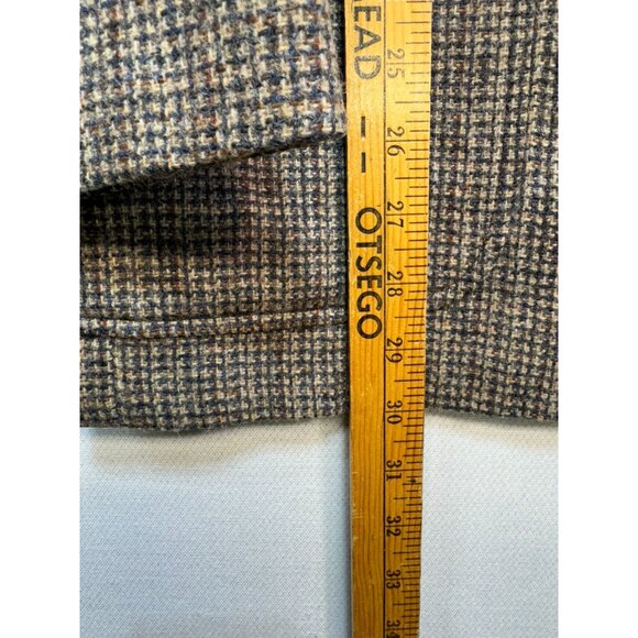 Gokeys Mens Wool Tweed Blazer Elbow Patches & Leather Buttons 42A Brown - Picture 12 of 16